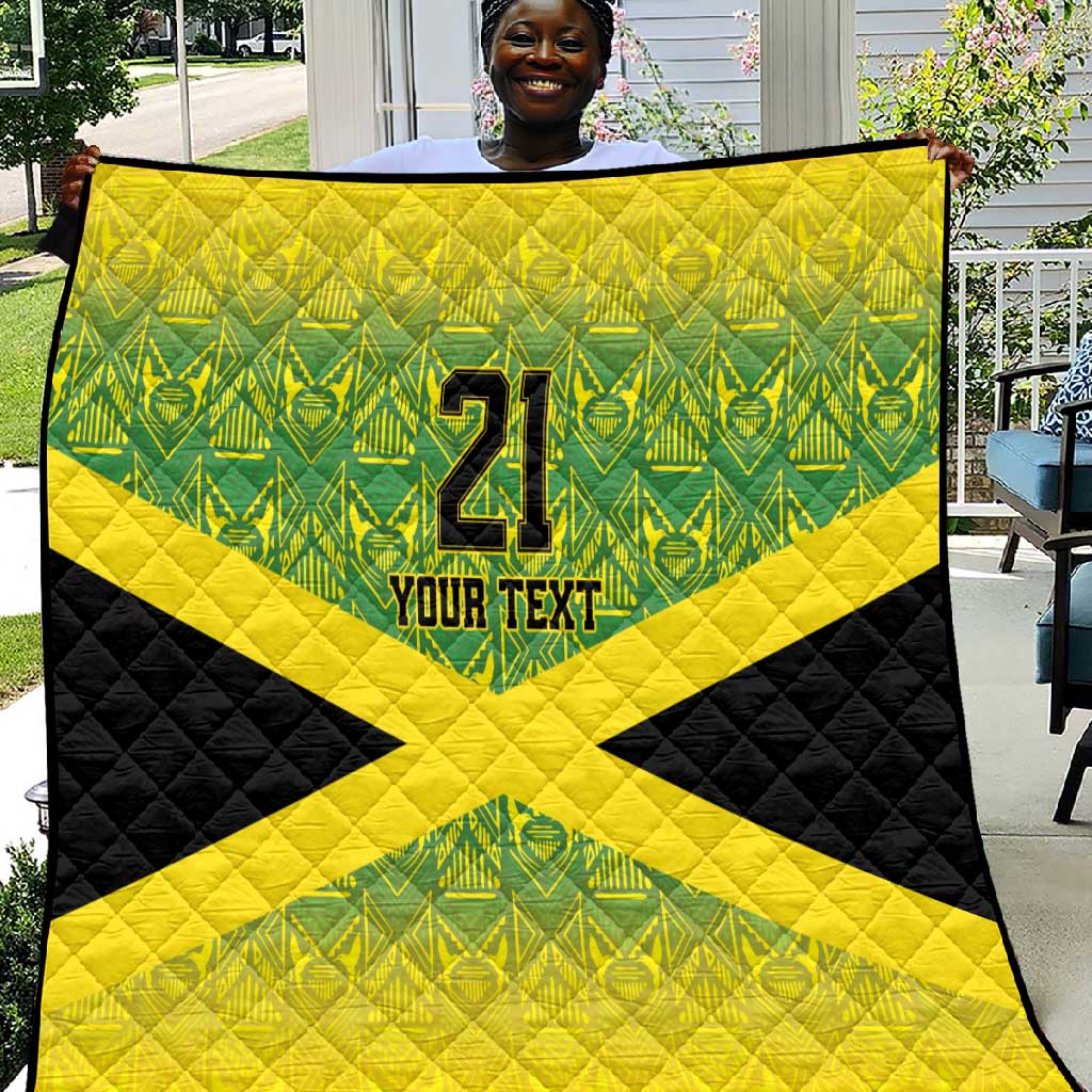 Afro-Jamaica Custom Quilt Bed Set Reggae Boyz Ethnic Motifs LT7