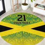 Afro-Jamaicans Custom Round Carpet Reggae Boyz With Traditional Pattern