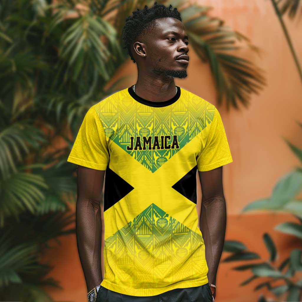 Afro-Jamaicans Custom T shirt Reggae Boyz With Traditional Pattern