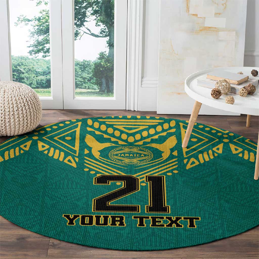 Afro-Jamaicans Tribal Custom Football Round Carpet Green Style