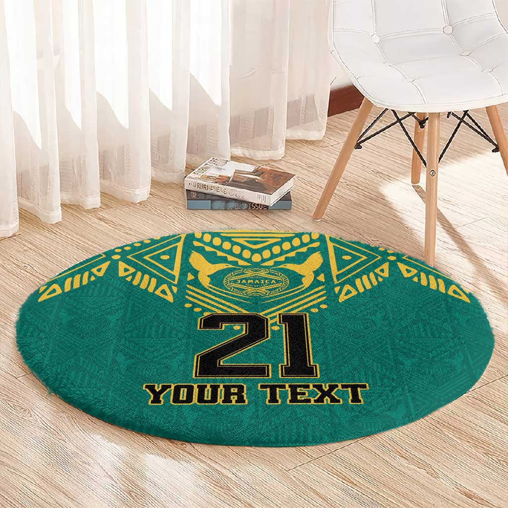 Afro-Jamaicans Tribal Custom Football Round Carpet Green Style