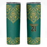 Afro-Jamaicans Tribal Custom Football Skinny Tumbler Green Style