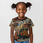 African Mixed Wild Animal Skins Kid T shirt