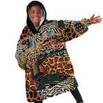 African Mixed Wild Animal Skins Kid Wearable Blanket Hoodie