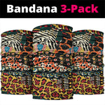 African Mixed Wild Animal Skins Neck Gaiter LT9