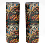African Mixed Wild Animal Skins Skinny Tumbler