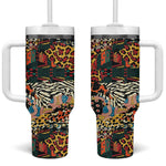 African Mixed Wild Animal Skins Tumbler With Handle