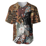 Beautiful Black Woman Baseball Jersey African Tribal Pattern