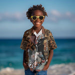 Beautiful Black Woman Kid Hawaiian Shirt African Tribal Pattern