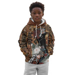 Beautiful Black Woman Kid Hoodie African Tribal Pattern