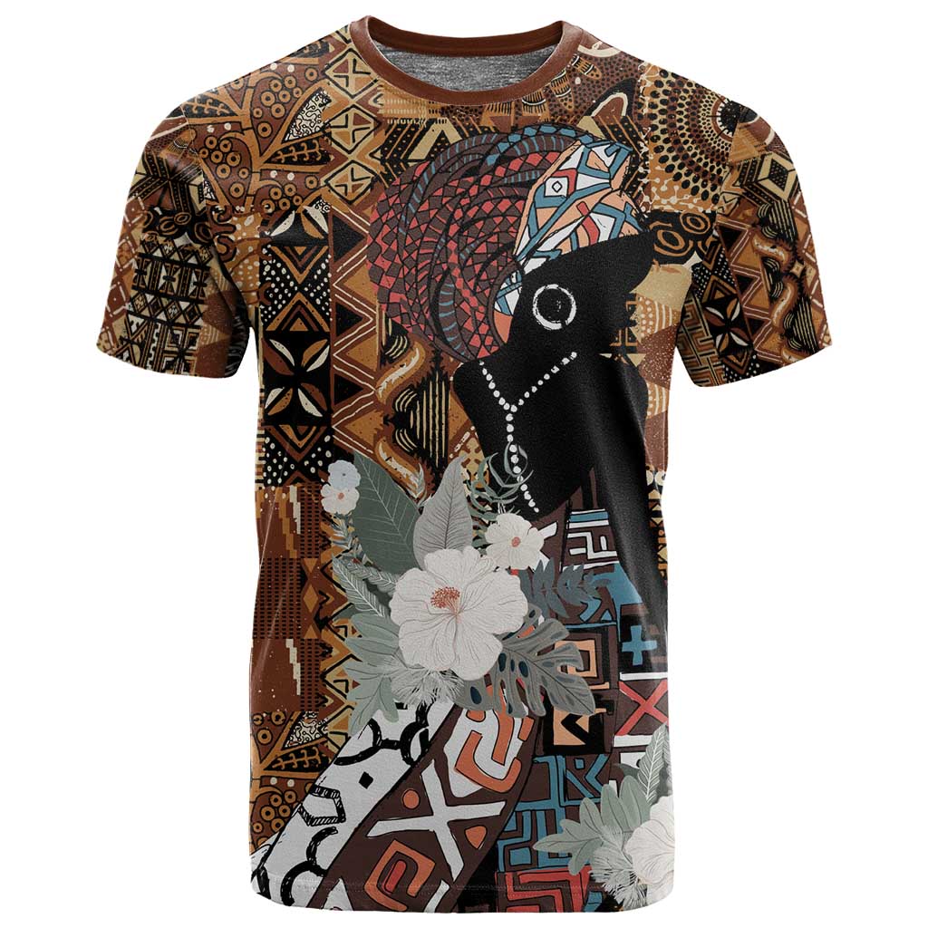 Beautiful Black Woman T shirt African Tribal Pattern