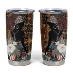 Beautiful Black Woman Tumbler Cup African Tribal Pattern