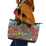 Traditional African Animal Skins Pattern Leather Tote Bag