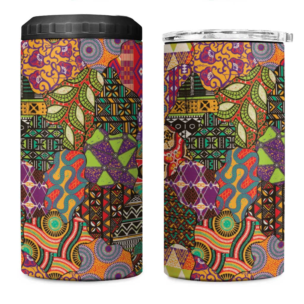Traditional Ethnic African Vintage Motifs 4 in 1 Can Cooler Tumbler