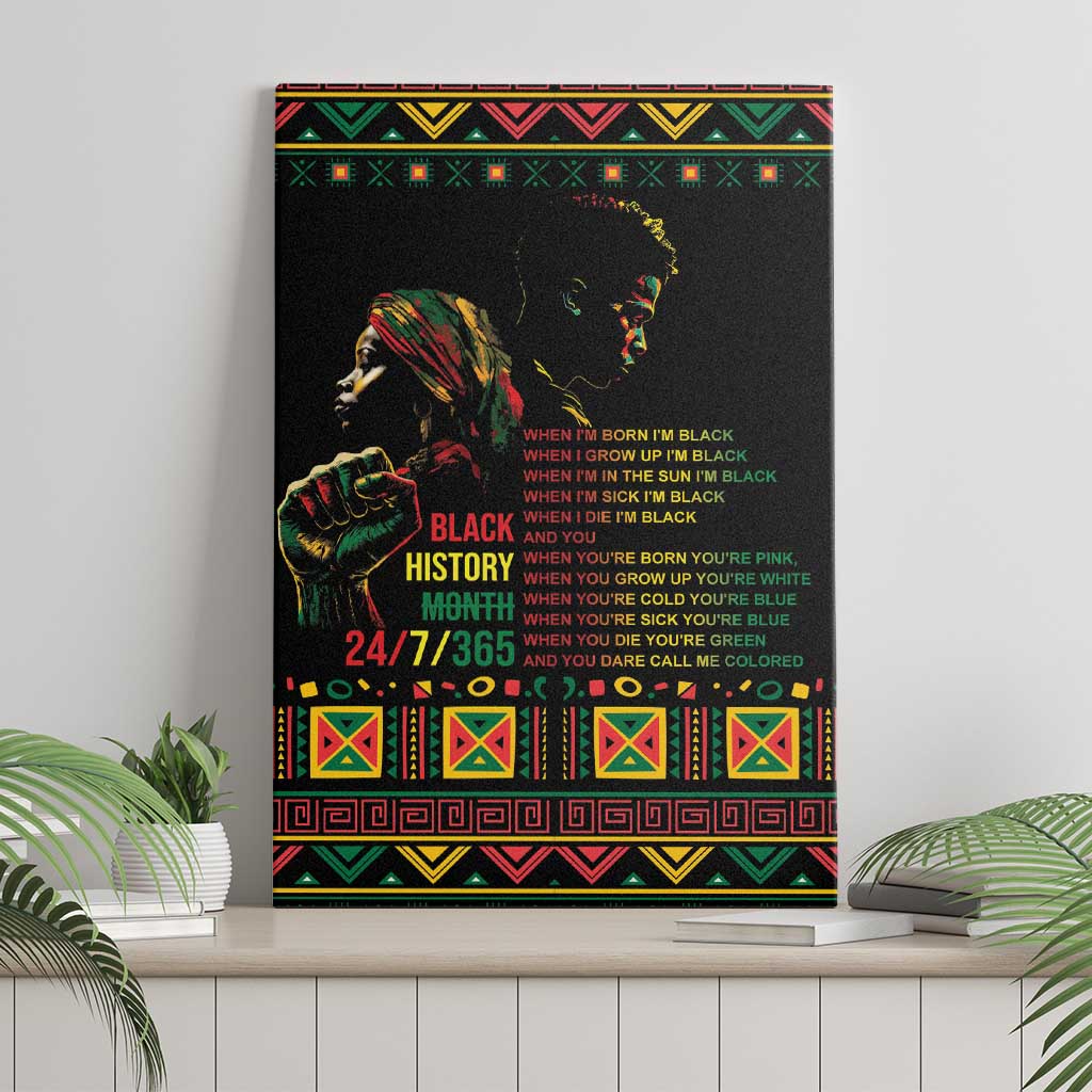 When I'm Born I'm Black Canvas Wall Art Black History Black Month
