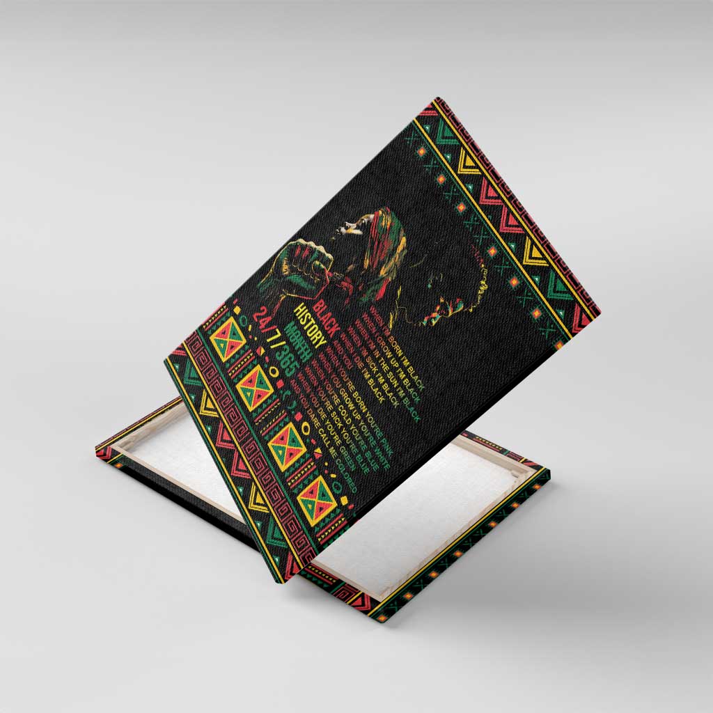 When I'm Born I'm Black Canvas Wall Art Black History Black Month