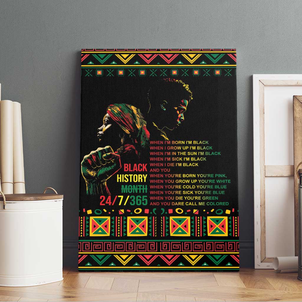 When I'm Born I'm Black Canvas Wall Art Black History Black Month