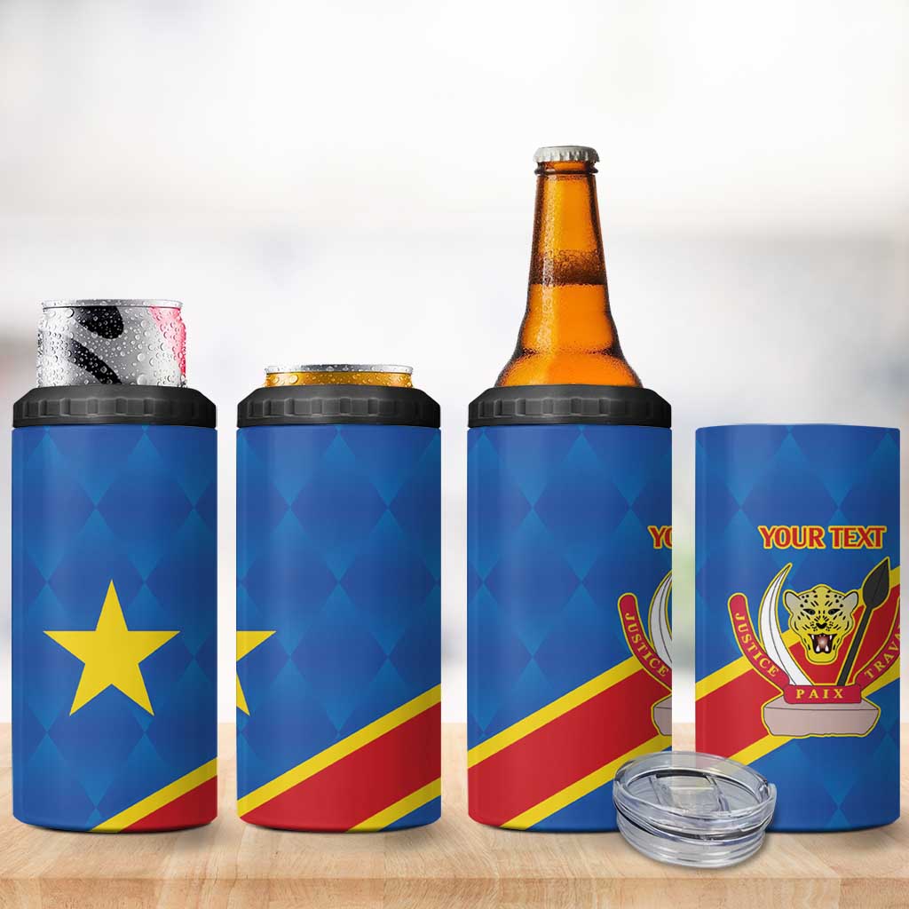 Africa DR of the Congo Personalized 4 in 1 Can Cooler Tumbler Flag Style - African Pride