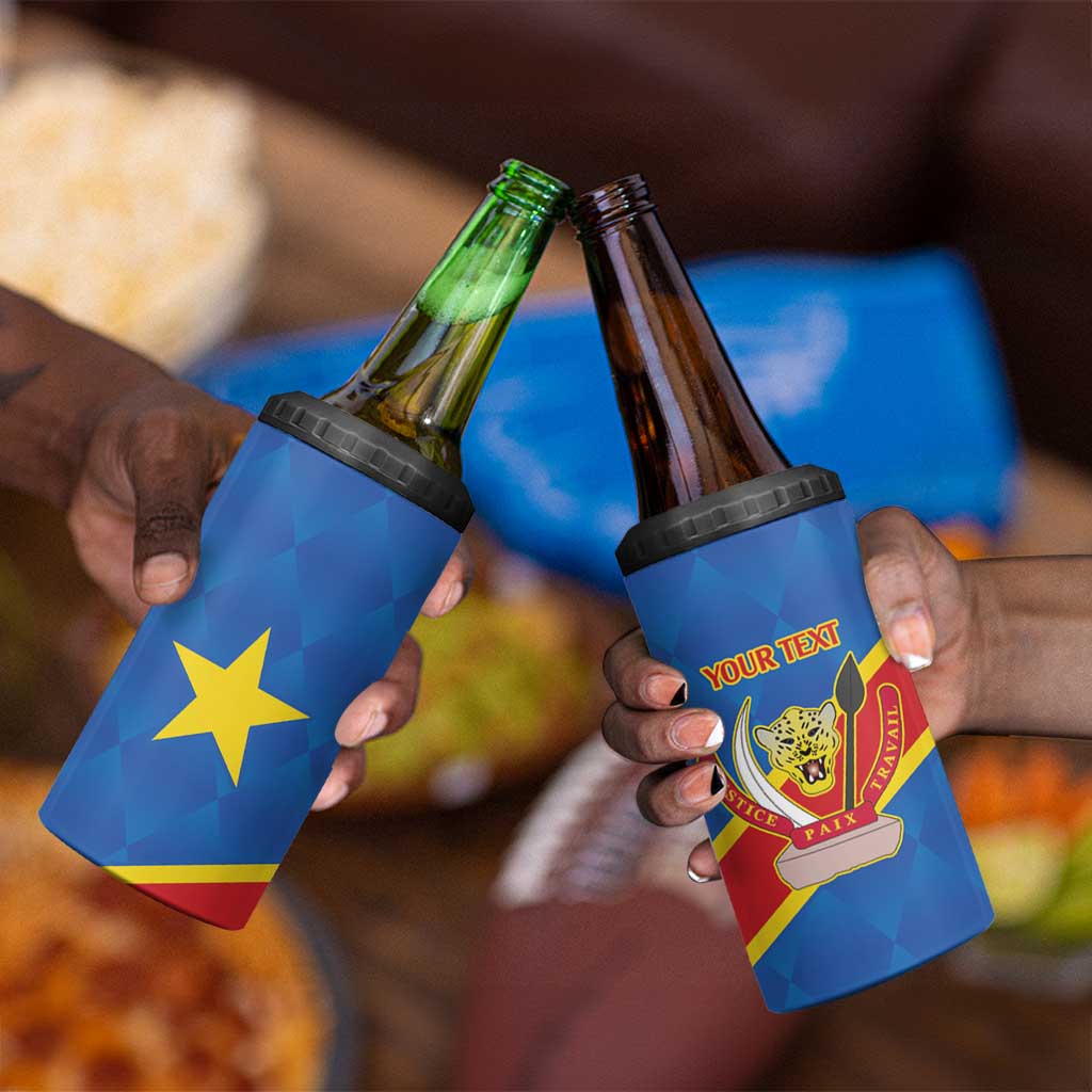 Africa DR of the Congo Personalized 4 in 1 Can Cooler Tumbler Flag Style - African Pride