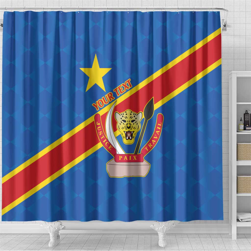 Africa DR of the Congo Personalized Shower Curtain Flag Style - African Pride