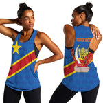 Africa DR of the Congo Personalized Women Racerback Tank Flag Style - African Pride