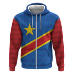 Africa DR of the Congo Personalized Zip Hoodie Flag Style - African Pride