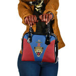 Africa DR Congo Football Custom Shoulder Handbag Blue Leopard Skin Pattern - African Pride