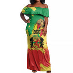 Republic of The Congo Independence Day Personalized Off Shoulder Maxi Dress Congo-Brazzaville Since 1960 - African Pride