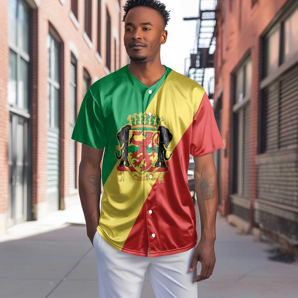 Republic of The Congo Personalized Baseball Jersey Simple Flag Style - African Pride