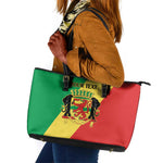 Republic of The Congo Personalized Leather Tote Bag Simple Flag Style - African Pride