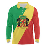 Republic of The Congo Personalized Long Sleeve Polo Shirt Simple Flag Style - African Pride
