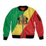 Republic of The Congo Personalized Sleeve Zip Bomber Jacket Simple Flag Style - African Pride