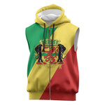 Republic of The Congo Personalized Sleeveless Zip Hoodie Simple Flag Style - African Pride