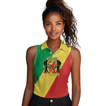 Republic of The Congo Personalized Women Sleeveless Polo Shirt Simple Flag Style - African Pride