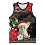 Algeria Christmas Personalized Basketball Jersey Fennec Fox Santa and Traditional Pattern - African Pride
