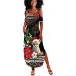 Algeria Christmas Personalized Summer Maxi Dress Fennec Fox Santa and Traditional Pattern