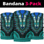 African Dashiki and Polynesian Pattern Neck Gaiter Teal LT9