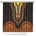 African Dashiki and Polynesian Pattern Shower Curtain Gold