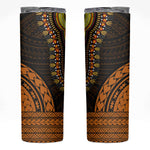 African Dashiki and Polynesian Pattern Skinny Tumbler Gold