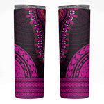 African Dashiki and Polynesian Pattern Skinny Tumbler Pink