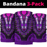 African Dashiki and Polynesian Pattern Neck Gaiter Purple LT9