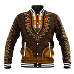 Gold Dashiki and Tapa Pattern Baseball Jacket Africa-Polynesia Together Culture
