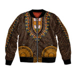 Gold Dashiki and Tapa Pattern Bomber Jacket Africa-Polynesia Together Culture