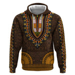 Gold Dashiki and Tapa Pattern Hoodie Africa-Polynesia Together Culture