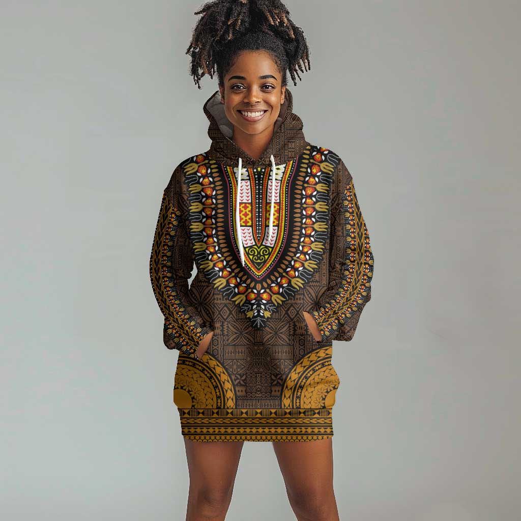 Green-gold Dashiki and Tapa Pattern Off Shoulder Sweater Africa-Polynesia Together Culture LT9