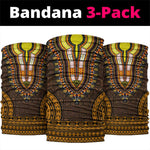 Gold Dashiki and Tapa Pattern Neck Gaiter Africa-Polynesia Together Culture LT9