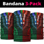 Green-red Dashiki and Tapa Pattern Neck Gaiter Africa-Polynesia Together Culture LT9