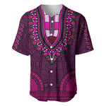 Pink Dashiki and Tapa Pattern Baseball Jersey Africa-Polynesia Together Culture