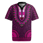 Pink Dashiki and Tapa Pattern Rugby Jersey Africa-Polynesia Together Culture