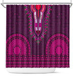 Pink Dashiki and Tapa Pattern Shower Curtain Africa-Polynesia Together Culture